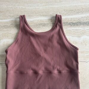 Lululemon Power Pivot Ribbed Mauve Tank Top
